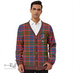 Scottish MacColl (MacCall) Ancient Clan Crest Tartan V neck Knitted Fleece Cardigans