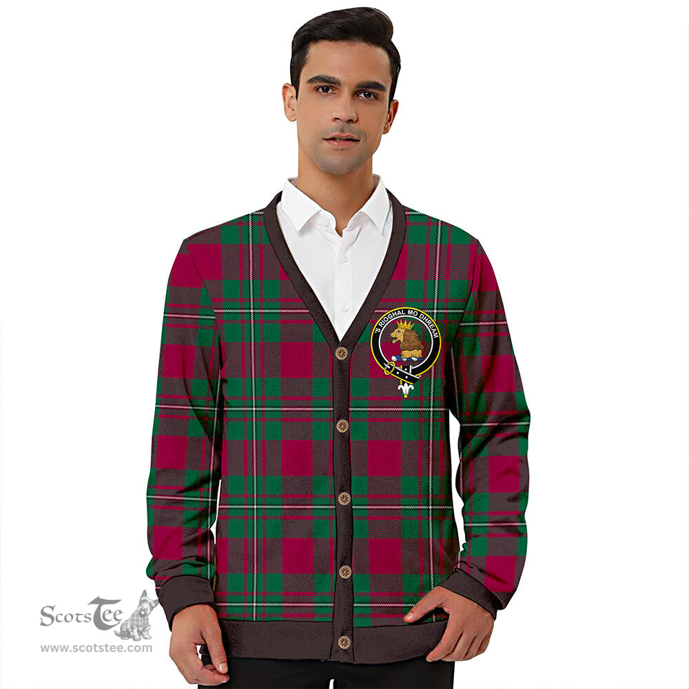 Scottish MacGregor of Cardney (Gregor of Cardney) Modern Clan Crest Tartan V neck Knitted Fleece Cardigans