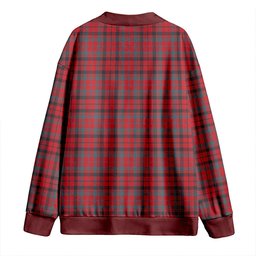 Scottish Lumsden of Kintore Weathered Clan Crest Tartan V neck Knitted Fleece Cardigans