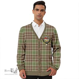Scottish MacDonald Lord of the Isles; Hunting Weathered Clan Crest Tartan V neck Knitted Fleece Cardigans