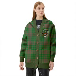 Scottish MacAlister of Glenbarr Hunting (MacAlister of Glenbarr; Hunting) Ancient Clan Crest Tartan V neck Knitted Fleece Cardigans