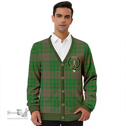 Scottish MacAlister of Glenbarr Hunting (MacAlister of Glenbarr; Hunting) Ancient Clan Crest Tartan V neck Knitted Fleece Cardigans