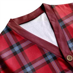 Scottish MacLaine of LochBuie (Cockburn) (MacLaine of LochBuie) Weathered Clan Crest Tartan V neck Knitted Fleece Cardigans