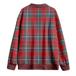 Scottish MacLeay Weathered Clan Crest Tartan V neck Knitted Fleece Cardigans