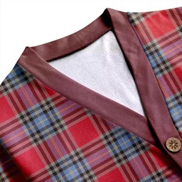 Scottish MacLeay Weathered Clan Crest Tartan V neck Knitted Fleece Cardigans