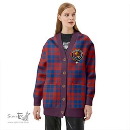 Scottish MacGregor of Glengyle (Gregor of Deeside) Modern Clan Crest Tartan V neck Knitted Fleece Cardigans