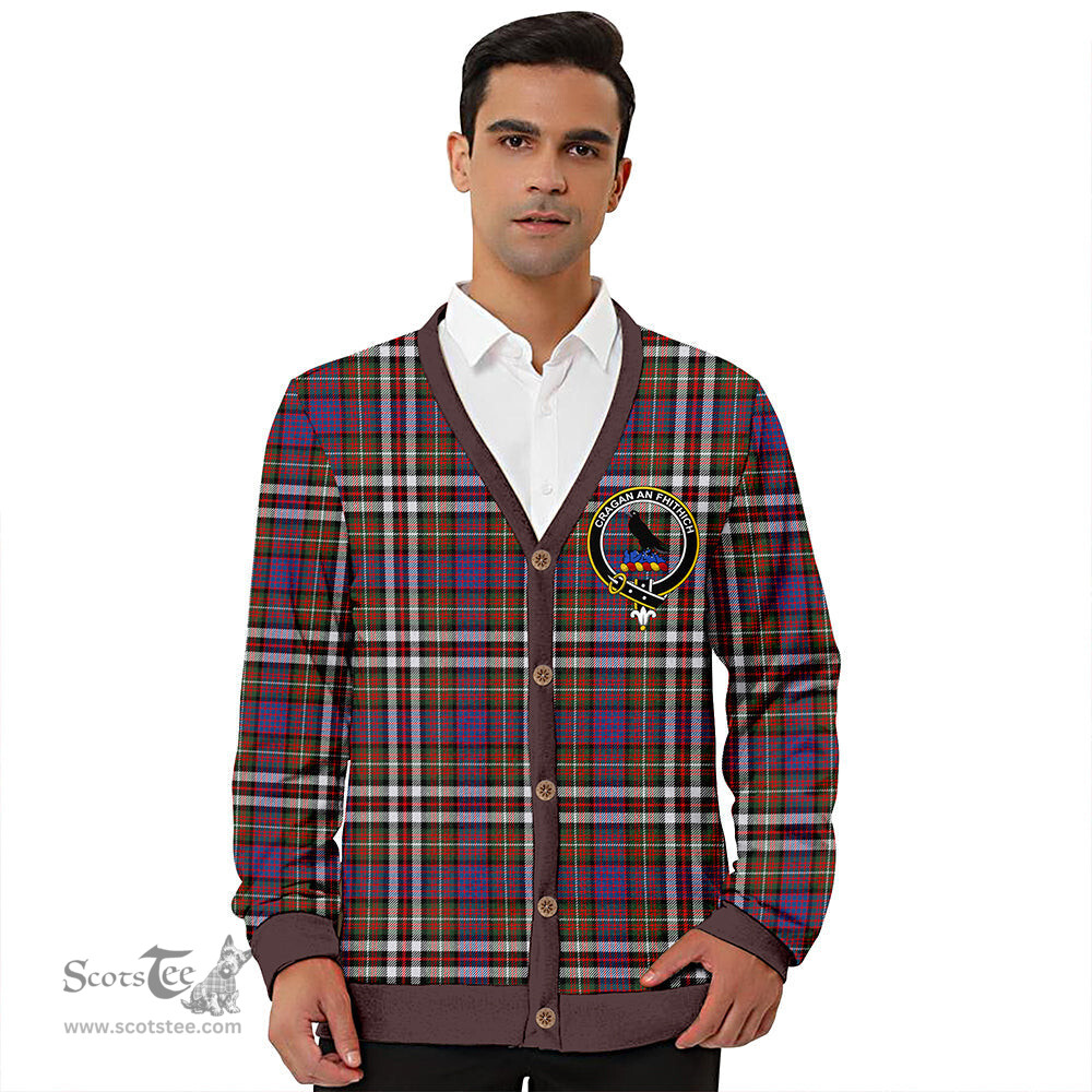 Scottish MacDonell of Glengarry Dress Ancient Clan Crest Tartan V neck Knitted Fleece Cardigans