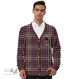 Scottish MacDonell of Glengarry Dress Ancient Clan Crest Tartan V neck Knitted Fleece Cardigans