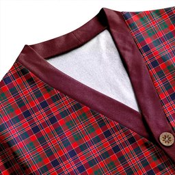 Scottish MacDonald of Boisdale (Donald Boisdale) Modern Clan Crest Tartan V neck Knitted Fleece Cardigans