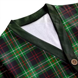 Scottish MacDiarmid Ancient Clan Crest Tartan V neck Knitted Fleece Cardigans