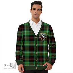 Scottish MacDiarmid Ancient Clan Crest Tartan V neck Knitted Fleece Cardigans