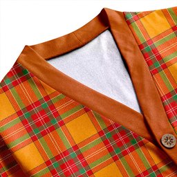 Scottish MacBrair Ancient Clan Crest Tartan V neck Knitted Fleece Cardigans