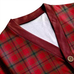 Scottish MacDonald of Belfinlay Modern Clan Crest Tartan V neck Knitted Fleece Cardigans