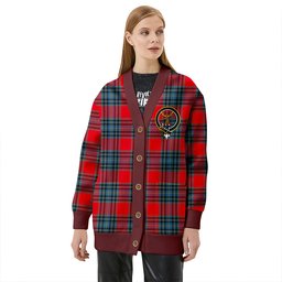 Scottish MacLeay Modern Clan Crest Tartan V neck Knitted Fleece Cardigans