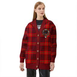 Scottish MacIan Modern Clan Crest Tartan V neck Knitted Fleece Cardigans