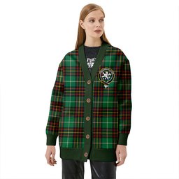 Scottish Inglis Ancient Clan Crest Tartan V neck Knitted Fleece Cardigans