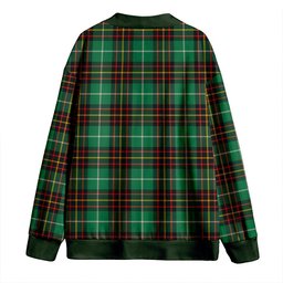 Scottish Inglis Ancient Clan Crest Tartan V neck Knitted Fleece Cardigans