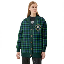 Scottish Lamont (MacLamont) Ancient Clan Crest Tartan V neck Knitted Fleece Cardigans