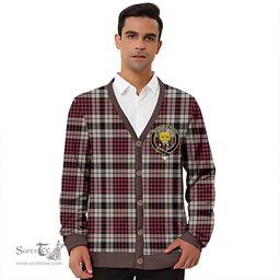Scottish Little Dress Ancient Clan Crest Tartan V neck Knitted Fleece Cardigans