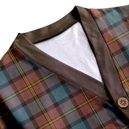 Scottish MacLaren Weathered Clan Crest Tartan V neck Knitted Fleece Cardigans