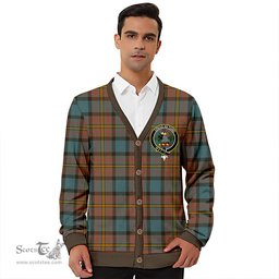 Scottish MacLaren Weathered Clan Crest Tartan V neck Knitted Fleece Cardigans