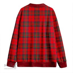 Scottish MacDonell of Keppoch Ancient Clan Crest Tartan V neck Knitted Fleece Cardigans