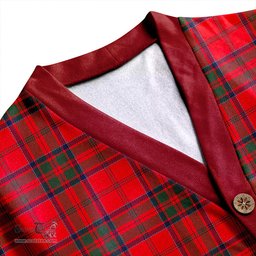 Scottish MacDonell of Keppoch Ancient Clan Crest Tartan V neck Knitted Fleece Cardigans