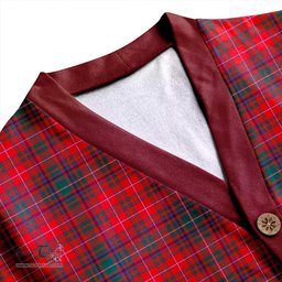 Scottish MacDougall Modern Clan Crest Tartan V neck Knitted Fleece Cardigans