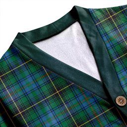 Scottish MacInnes Ancient Clan Crest Tartan V neck Knitted Fleece Cardigans