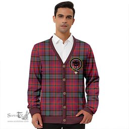 Scottish MacInroy Weathered Clan Crest Tartan V neck Knitted Fleece Cardigans