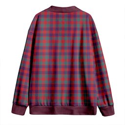 Scottish MacGowan (Gow) Weathered Clan Crest Tartan V neck Knitted Fleece Cardigans
