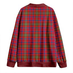 Scottish Lumsden Modern Clan Crest Tartan V neck Knitted Fleece Cardigans