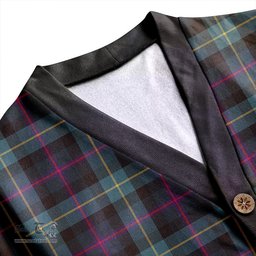 Scottish Huntly Gordon Gathering 2000 Weathered Clan Crest Tartan V neck Knitted Fleece Cardigans