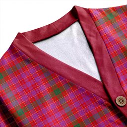 Scottish Lumsden of Clova Ancient Clan Crest Tartan V neck Knitted Fleece Cardigans