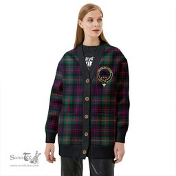 Scottish MacDonell of Glengarry Modern Clan Crest Tartan V neck Knitted Fleece Cardigans