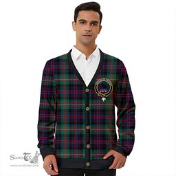 Scottish MacDonell of Glengarry Modern Clan Crest Tartan V neck Knitted Fleece Cardigans