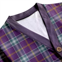 Scottish Jackson Weathered Clan Crest Tartan V neck Knitted Fleece Cardigans