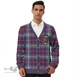 Scottish Jackson Weathered Clan Crest Tartan V neck Knitted Fleece Cardigans