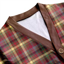 Scottish MacKay of Strathnaver Ancient Clan Crest Tartan V neck Knitted Fleece Cardigans