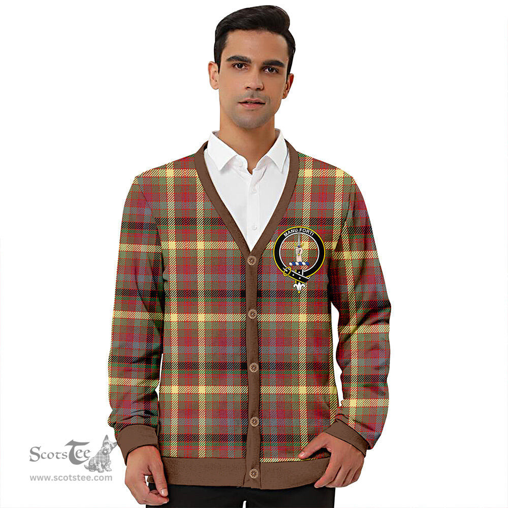 Scottish MacKay of Strathnaver Ancient Clan Crest Tartan V neck Knitted Fleece Cardigans