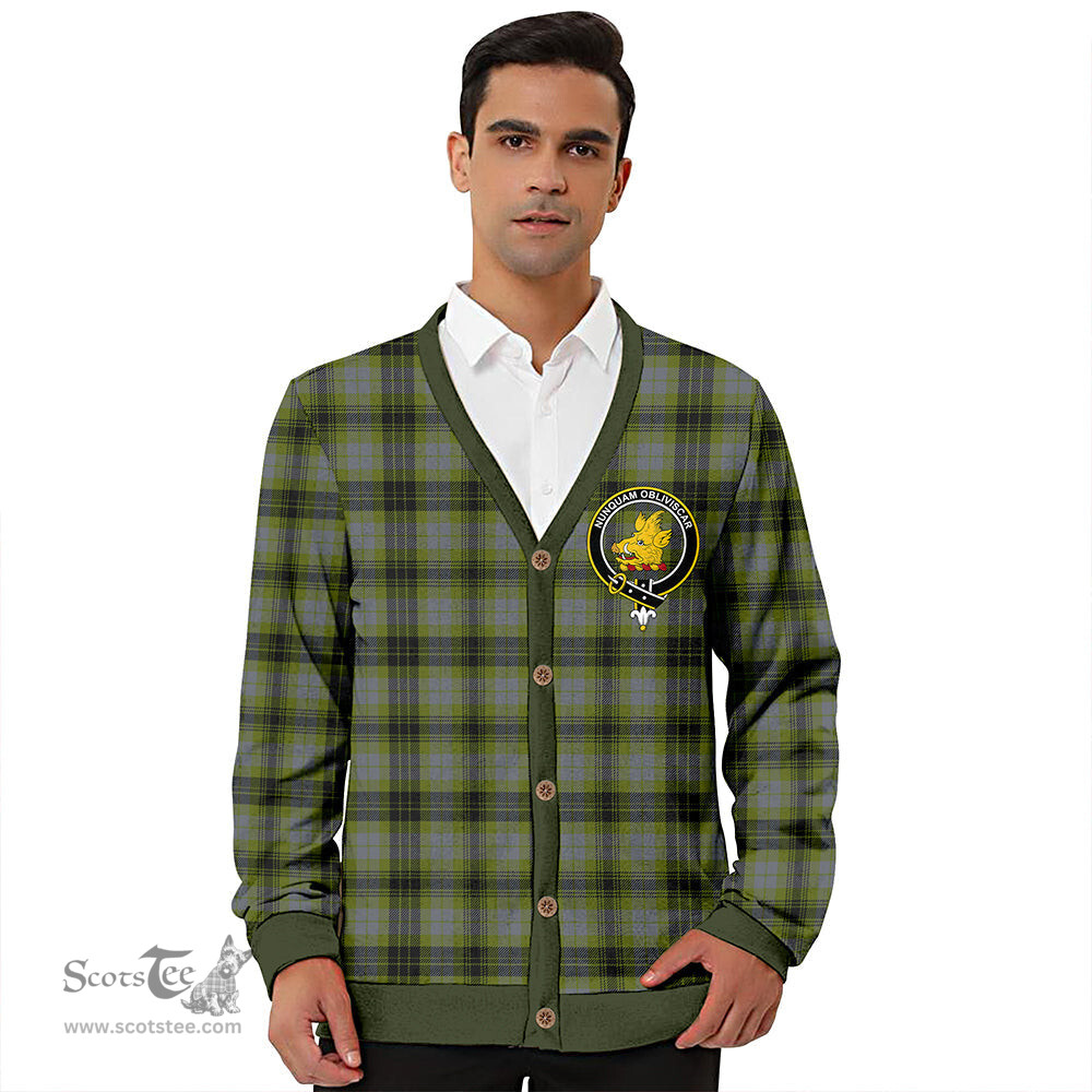 Scottish MacIver Modern Clan Crest Tartan V neck Knitted Fleece Cardigans