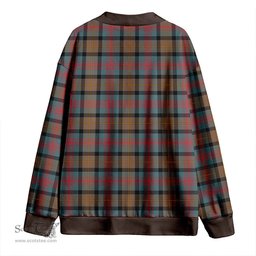 Scottish Logan Weathered Clan Crest Tartan V neck Knitted Fleece Cardigans