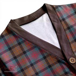 Scottish Logan Weathered Clan Crest Tartan V neck Knitted Fleece Cardigans