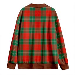 Scottish Lennox Ancient Clan Crest Tartan V neck Knitted Fleece Cardigans