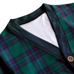 Scottish Lockhart Modern Clan Crest Tartan V neck Knitted Fleece Cardigans