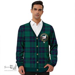 Scottish Lockhart Modern Clan Crest Tartan V neck Knitted Fleece Cardigans