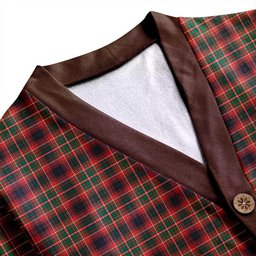 Scottish Innes of Cowie Weathered Clan Crest Tartan V neck Knitted Fleece Cardigans