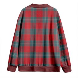 Scottish Lennox Weathered Clan Crest Tartan V neck Knitted Fleece Cardigans