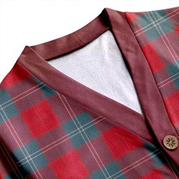 Scottish Lennox Weathered Clan Crest Tartan V neck Knitted Fleece Cardigans