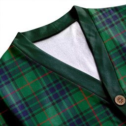 Scottish Lauder Modern Clan Crest Tartan V neck Knitted Fleece Cardigans